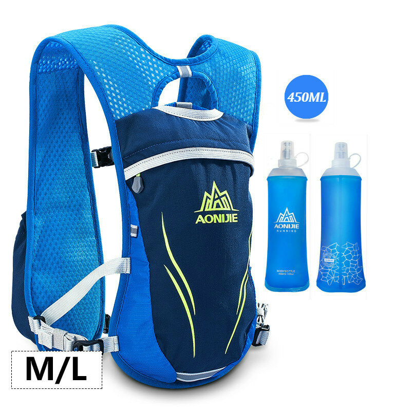 AONIJIE-mochila de nailon E885 para correr, bolsa de hidratación para maratón, 5,5 l, para correr al aire libre, senderismo, chaleco, ciclismo, 450ML