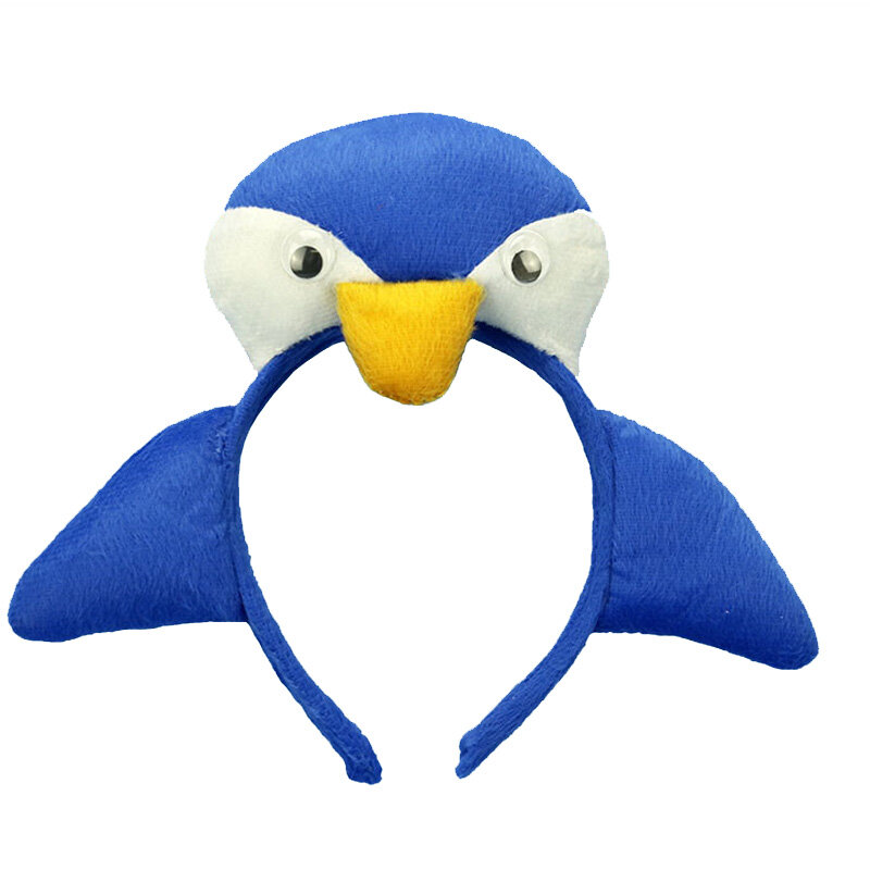 Плюшевая повязка на голову с изображением животных, пингвина