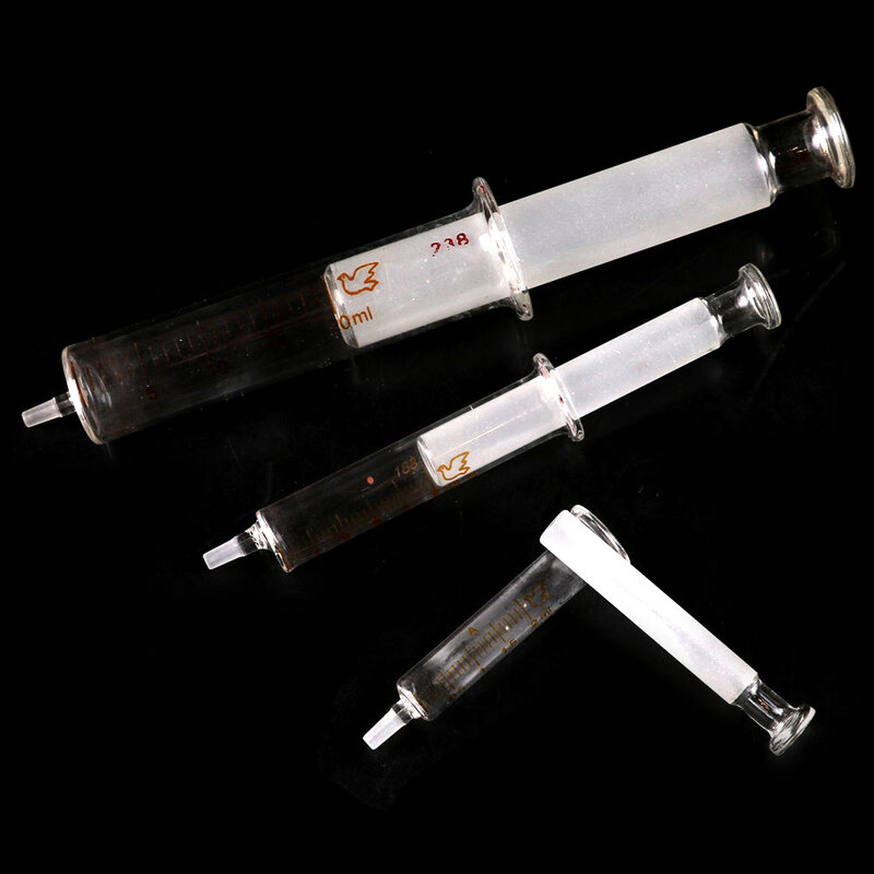1 Pcs Glass Syringe Injector Sampler Dispensing With Ink Chemical Medicine 2ml,5ml,10ml