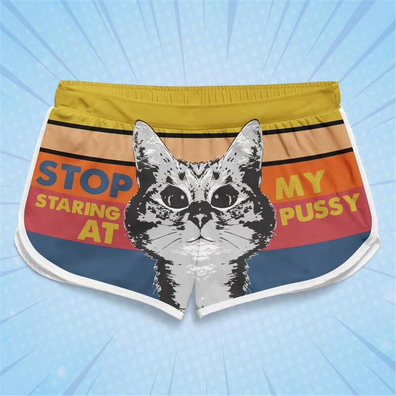 PLstar Cosmos pantalones cortos informales de verano para mujer, pantalones con estampado 3D de My Donkey, pantalones cortos de playa para niña