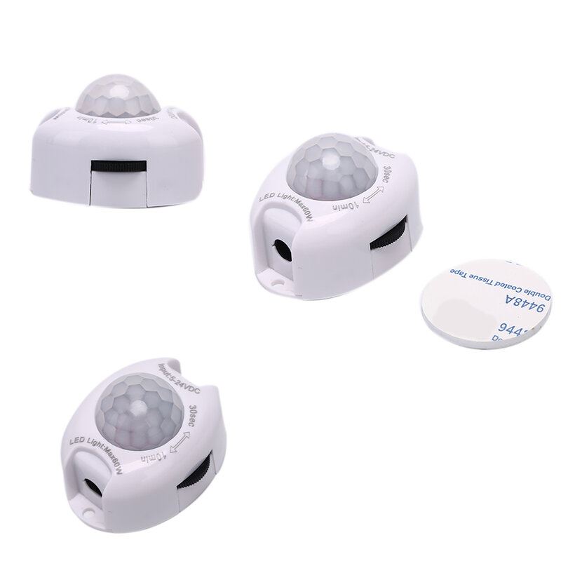 Sensor de movimiento de luz Pir automático, temporizador activado, interruptor de luz, Detector de movimiento, encendido y apagado para tira LED, cc 5V, 12V