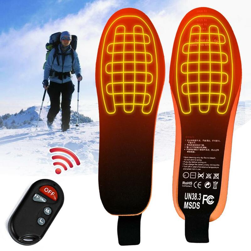 Winter Electric Heating Insole USB Rechargeable Smart Remote Control Heating Insole Cuttable Warm Insole For Outdoor Sports