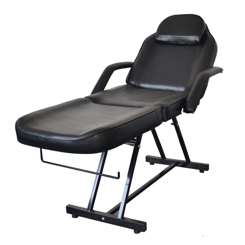 Adjustable Beauty Salon SPA Massage Bed Tattoo Chair Beauty Salon Bed with Stool Black ship from US