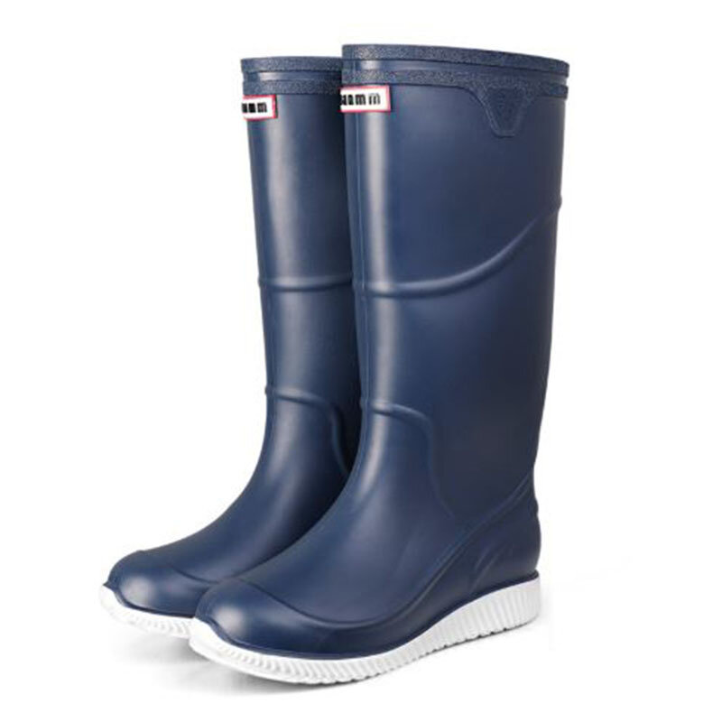 Mens Rain Boots Knee High Boots Waterproof PVC Rubber Antiskid Rainboots Ourdoor Garden Work Raining Day Wear Shoes