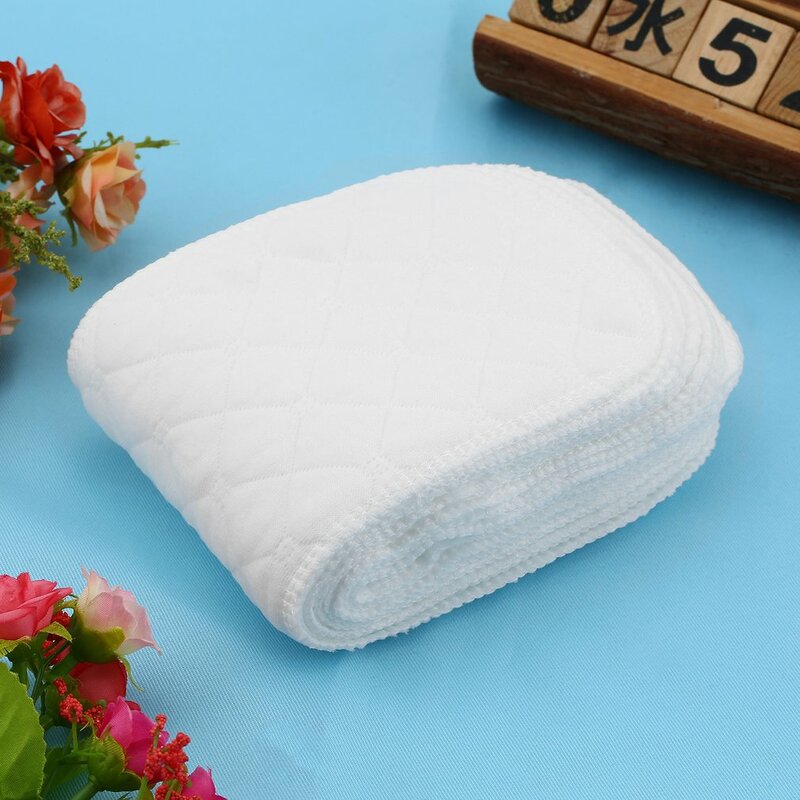 Pañales de tela reutilizables para bebé recién nacido, insertos de 3 capas de algodón, lavables, 10 piezas