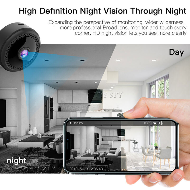 Миниатюрная Wi-Fi камера для умного дома, видеокамера с защитой, IP-камера с дистанционным управлением, ночным видением, датчиком движения, магнитным корпусом, микро-камера