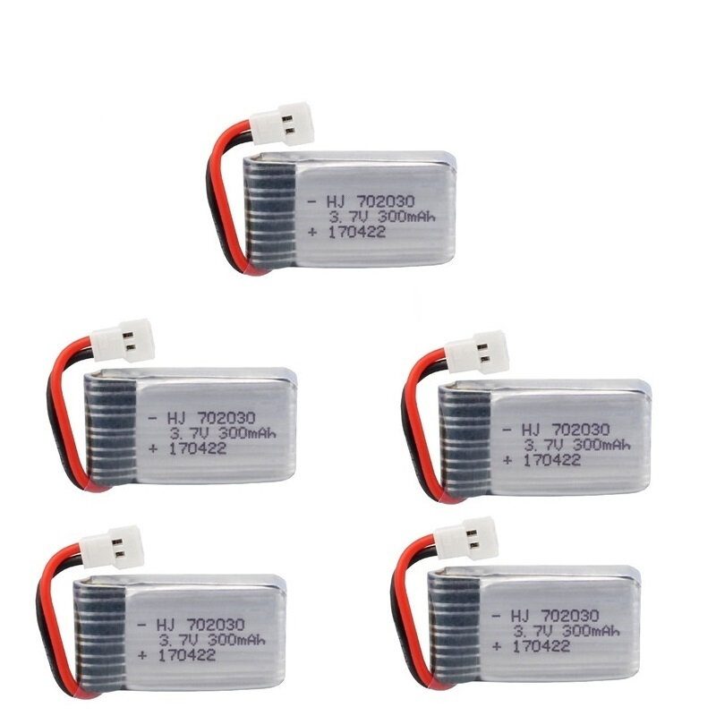 3.7V 300mAH Lipo Battery With 5-in-1 Charger For Udi U816 U830 F180 E55 FQ777 FQ17W Hubsan H107 Syma X11C FY530 RC Drone Battery