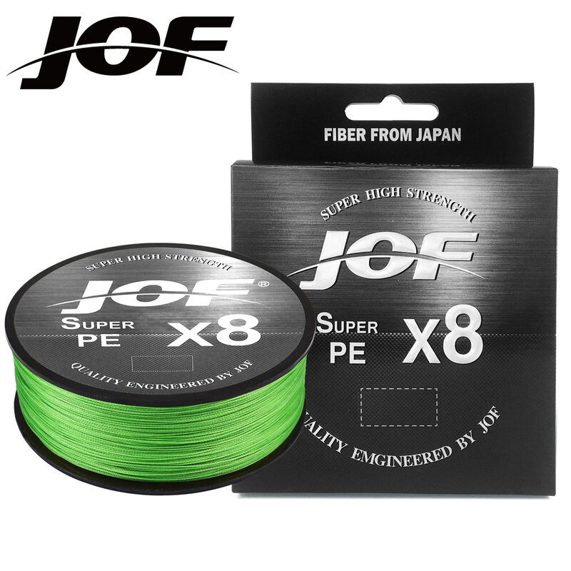 JOF-Brand Linha de Pesca Trançada Super PE, Multifilamento, 150m, 300m, 500m, 8 Fios, 15 -100LB