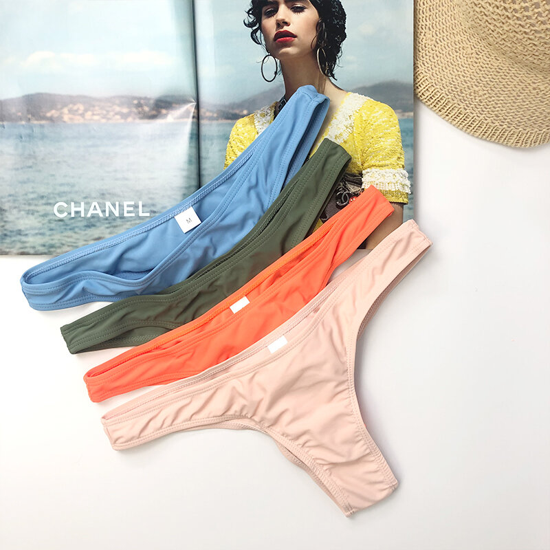 Conjunto de Bikini sólido, novedad en bañador Sexy brasileño para mujer, traje de baño de verano de cintura baja, Bikini femenino