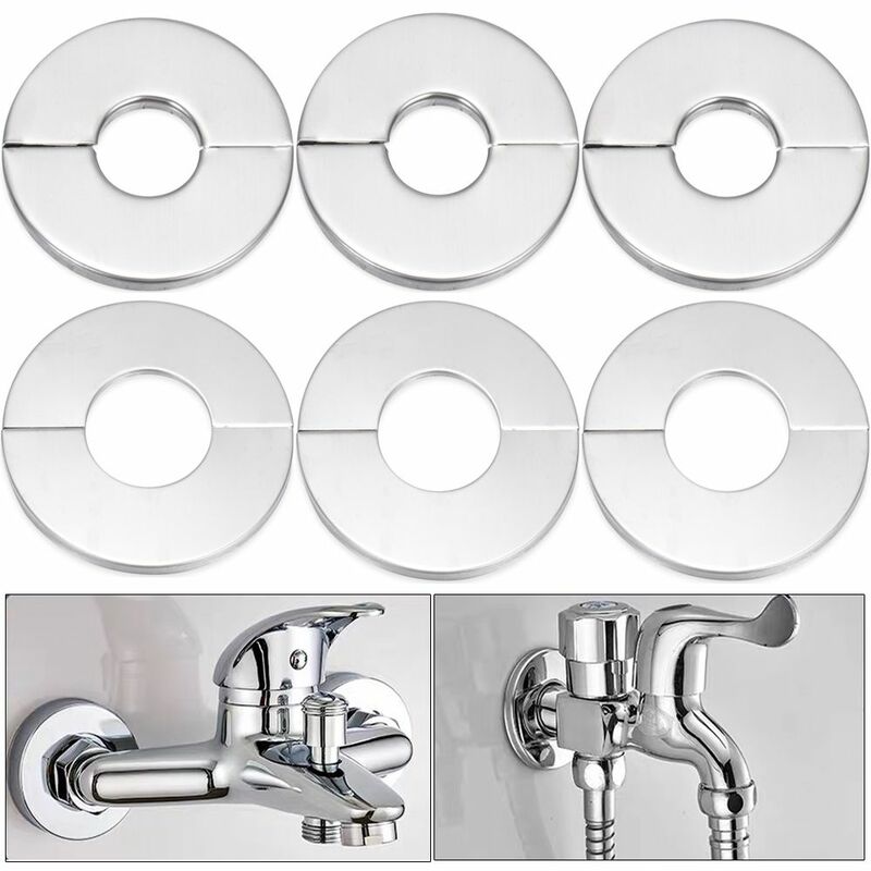 1PC Self-Adhesive Stainless Steel Faucet Decorative Cover Shower Chrome Finish Water Pipe Wall Covers Bathroom Accessories