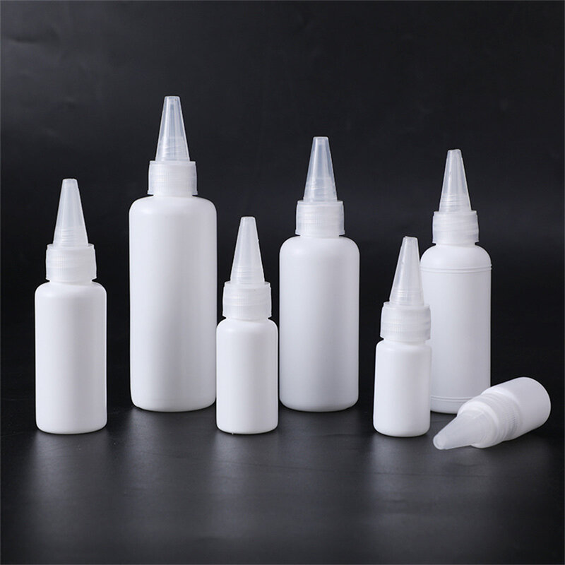Botellas Vacías de plástico PE con tapas atornilladas, botellas rellenables con gotero de aceite líquido para apretar, 5-100ml