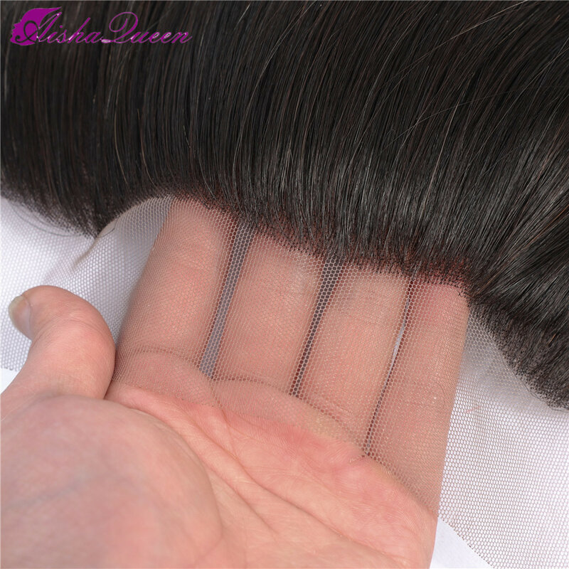 Aisha Queen Hair 13*4 Ear to Ear Lace Frontal Malaysian Straight Human Hair Closure Natural Color Non-Remy Lace Frontal Hair