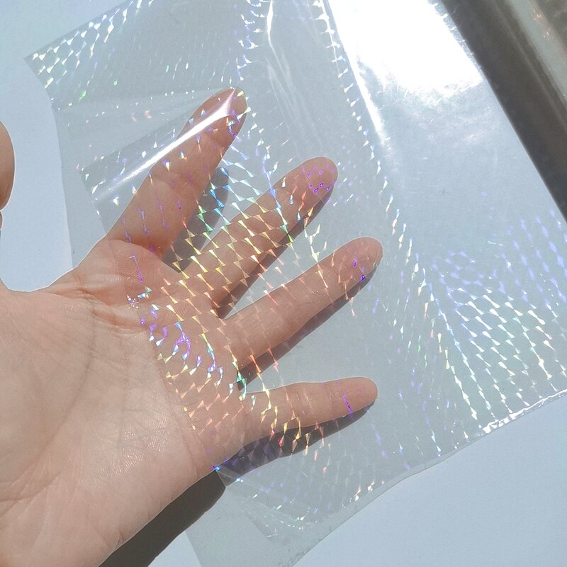 Lámina holográfica lisa y transparente para estampado en caliente, papel o plástico, 21cm X 120m por lote, caja de embalaje para manualidades