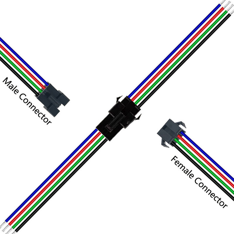 JST – connecteur de bande de lumière LED SM, 2/3/4/5 broches, pour 5050 3528 WS2801 WS2812B WS2811 SK6812 WS2813 WS2815
