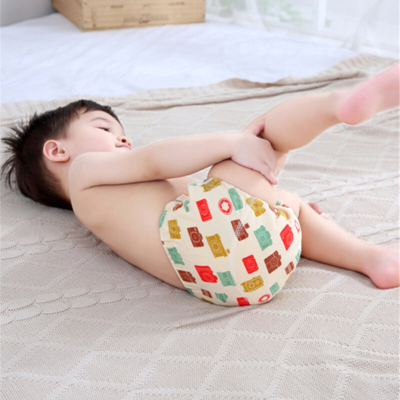 Baby Infant Toddler Waterproof Training Pants Cotton Changing Nappy Cloth Diaper Panties Gifts Reusable Washable 6 Layers Crotch