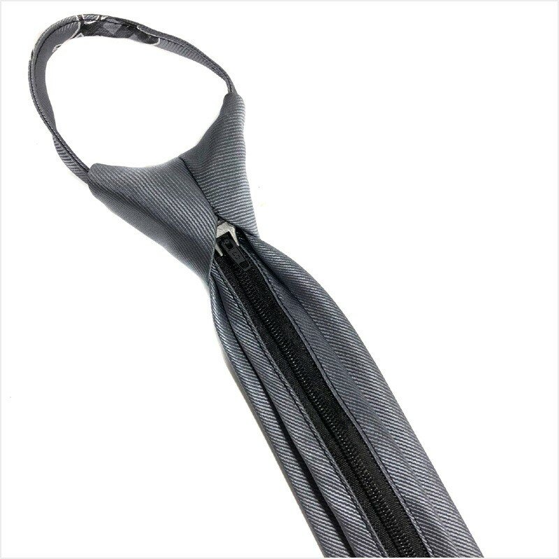 Męski haftowany krawat Zipper leniwy łatwy do wyciągnięcia koreański małżeństwo osobowość Logo wąski krawat 5cm korona zwierząt list kwiatowy