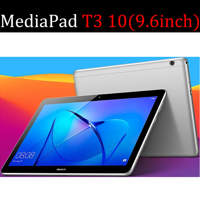 Huawei mediapad t3 10タブレットケース,スマートスリープウェイク用9.6 "レザーケース,3つ折りスタンド,頑丈なカバースリーブ,AGS-W09/l09/l03用