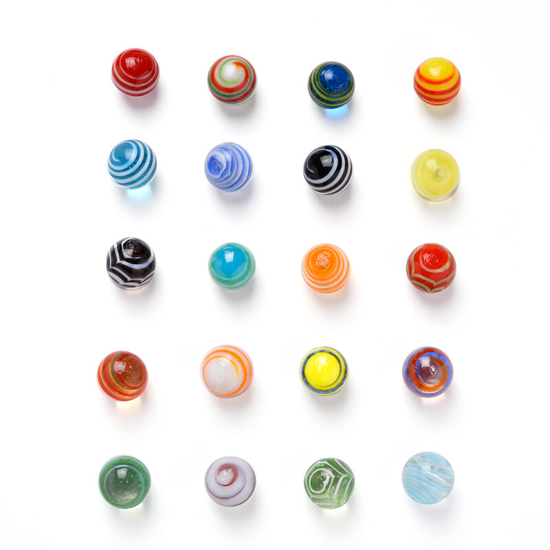 20PCS/Set 16MM Glass Ball Cream Console Game Pinball Small Marbles Pat Toys Parent- Child Beads Bouncing Ball