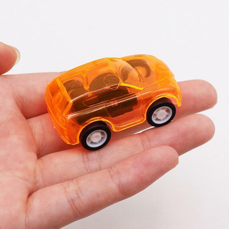 キャンディーカラーの透明なプラスチック製のおもちゃ,かわいいミニプルバック,車のモデル,子供用の車両モデル