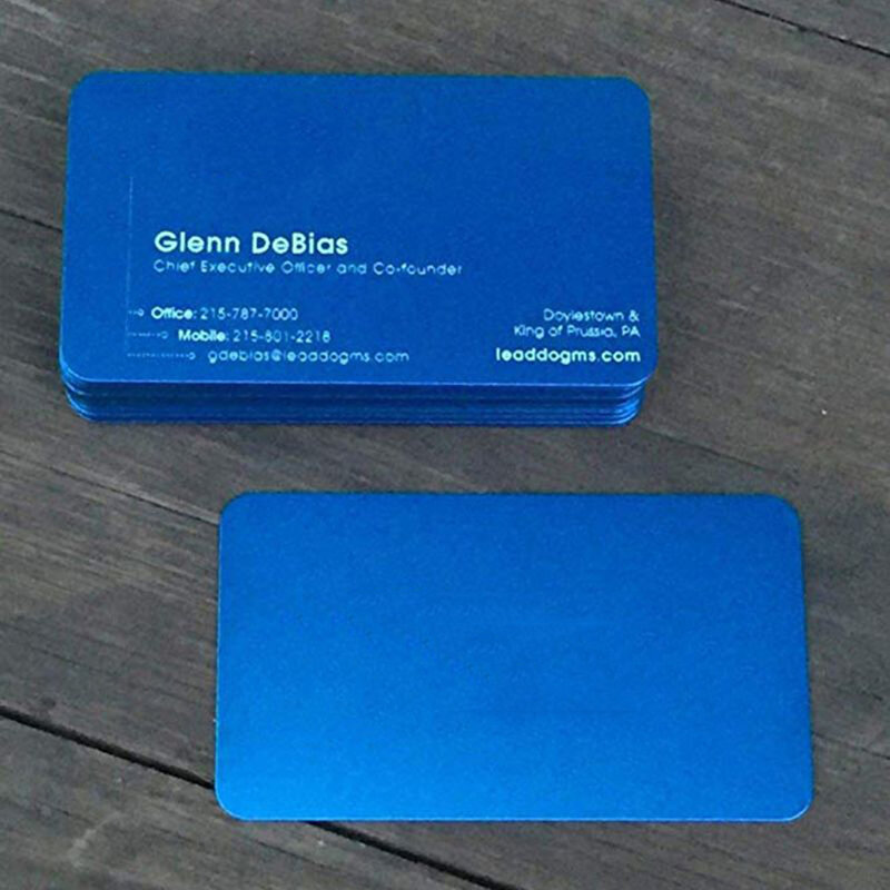 Набор чистых металлических визитных карточек с сублимационной печатью, 50 шт.