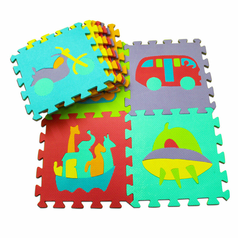 아기 바닥 매트, 키즈 크롤링 EVA 매트, 동물 과일 숫자 퍼즐 패드 장난감, 세트당 10 개
