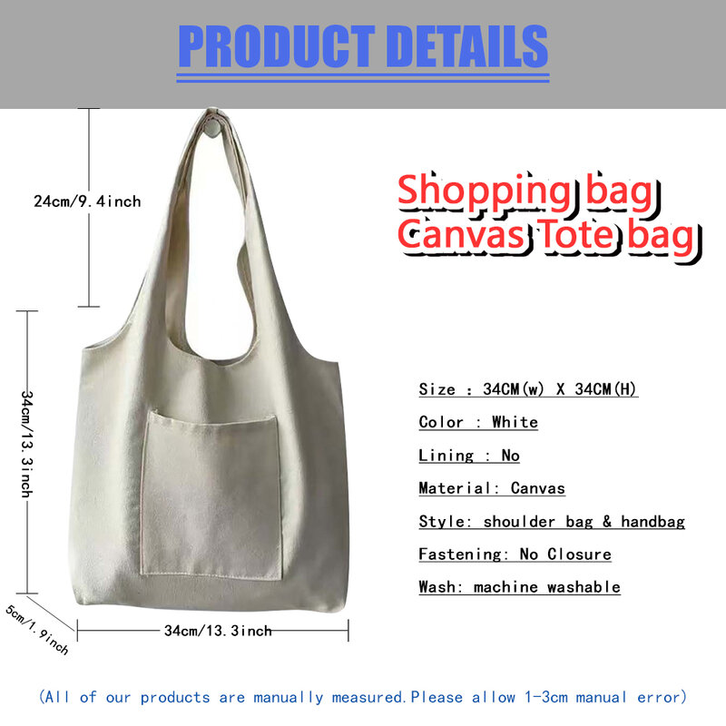 Women's Shopping Bag Travel One-shoulder Handbag Large-capacity Pocket Eco-friendly Foldable Reusable Grocery Storage Bags