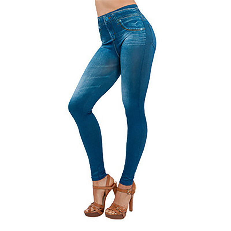 Mulheres de cintura alta Slim Stretch Jeans Leggings, Moda Feminina, Plus Size, 4XL, 5XL