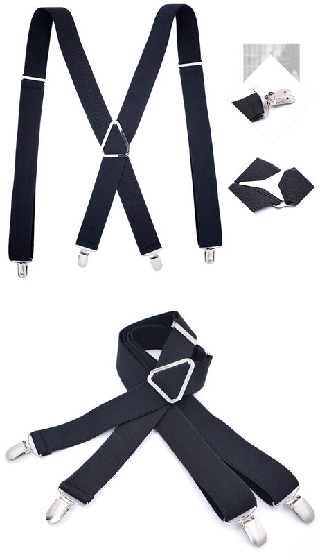 Adult Suspenders For Trousers Pants Holder Braces Wedding Suspender Belt Straps 35mm Wide Elastic Adjustable  Strong  Clips