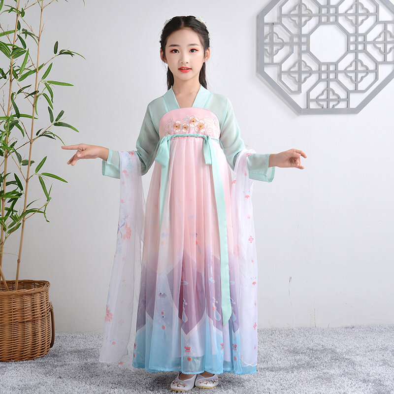 女の子のための刺繍が施された長いウェディングドレス,「誕生日パーティー,ダンス,中国