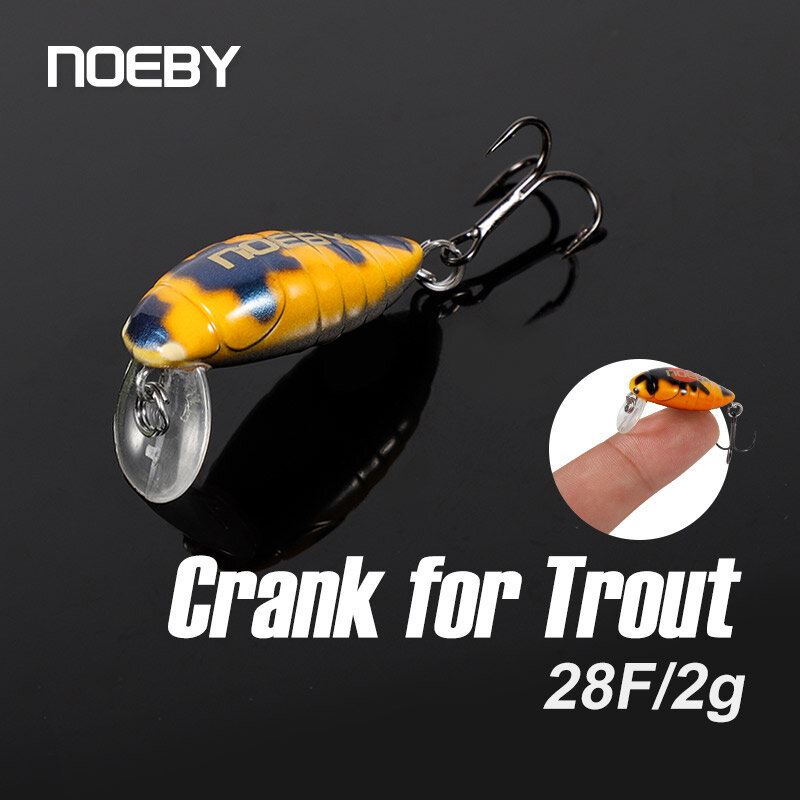 Noeby Crankbaits 28มม.Mini 2G ลอยเหยื่อตกปลา Minnow เหยื่อ Hard ประดิษฐ์ขนาดเล็ก Crank Wobblers ปลาเทราท์ตกปลา tackle