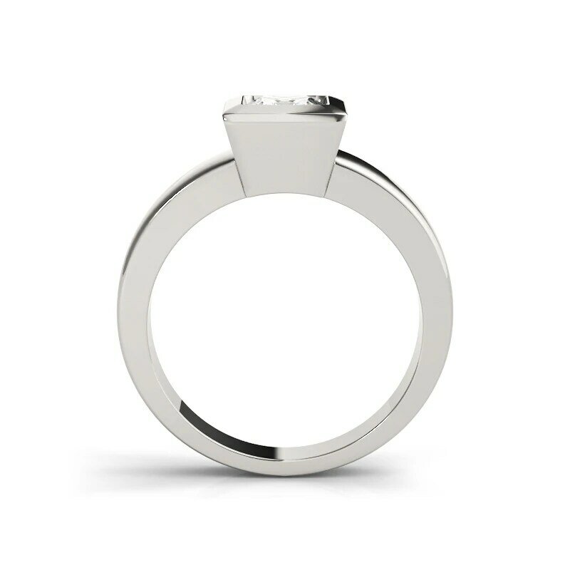 LESF cincin perak murni 925 wanita, cincin pertunangan persegi potongan wanita hadiah pernikahan