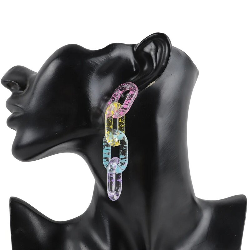 FishSheep – boucles d'oreilles transparentes en acrylique pour femmes, nouvelle collection, longue suspension, géométrique, mouchetée, grande goutte, bijoux, été, 2022