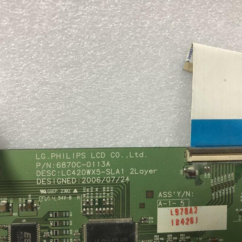 จัดส่งฟรีต้นฉบับทดสอบ100% สำหรับ LG 6870C-0113A 42TA1800จอแสดงผล LC420WX5-SLA1 Logic Board