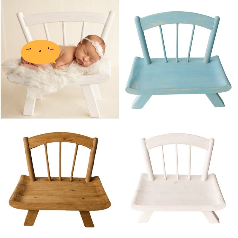 Реквизит для фотосъемки новорожденных деревянный стул кровать Детская фотография мебель для младенцев фото