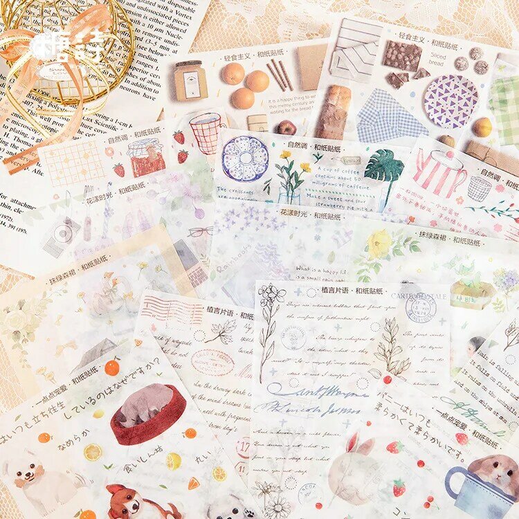 Etiquetas adesivas de papel da washi gradualmente como você, da série, decoração, scrapbooking, adesivos escolares, artigos de papelaria, 1 pacote