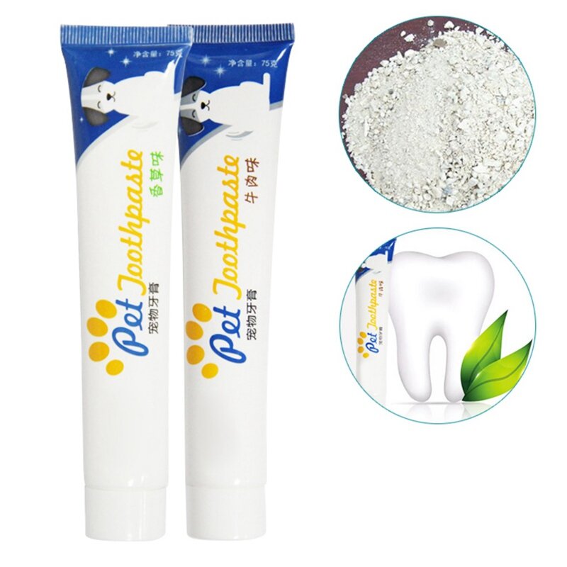 Pet Teeth Cleaning Supplies,Dog Healthy Edible Toothpaste for Oral Cleaning and Care Pets Teeth Brush Toothpaste