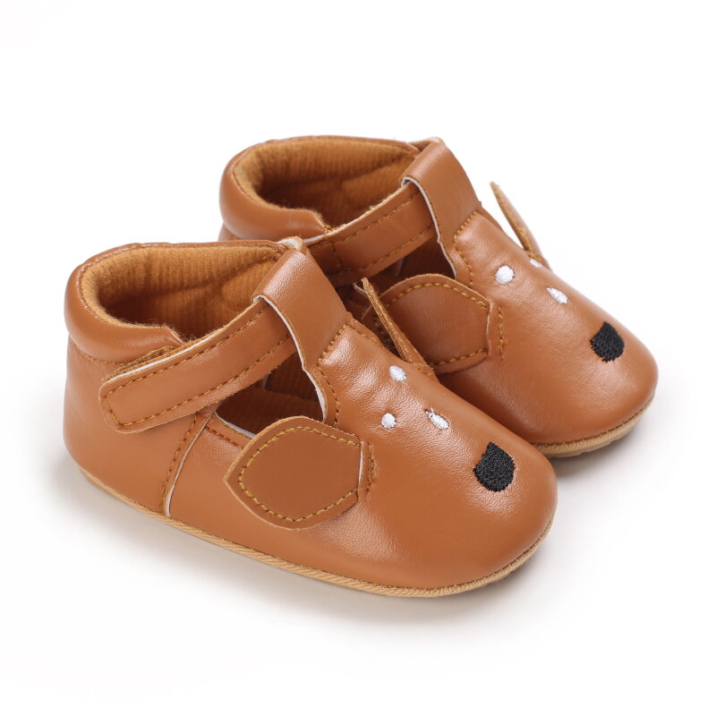 Chaussures en cuir à motifs d'animaux pour bébés, baskets mignonnes à semelle souple, antidérapantes, pour premiers pas de nouveau-né, garçon et fille, 2021