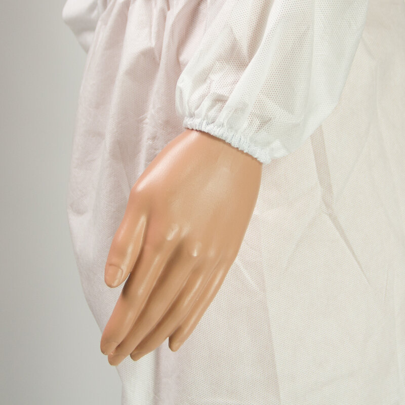 Usa e getta Unisex Bianco Non Tessuti di Protezione Isolamento Abbigliamento Vestito di Tute a prova di Polvere Anti-Statica di Sicurezza del Commercio All'ingrosso di Abbigliamento