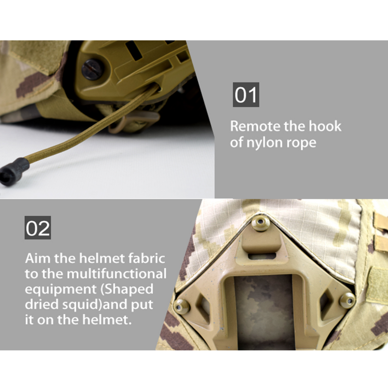 Capa tática para capacete militar, cs wargame exército paintball airsoft caça tiro rápido mh/bj/pj helmets