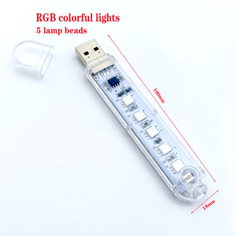 1 Mini 3 Đèn LED 8 Đèn LED Đèn LED USB 5V Đèn Ngủ Để Bàn Đọc Sách Đèn Cắm Trại Bóng Đèn Sạc máy Tính Xách Tay