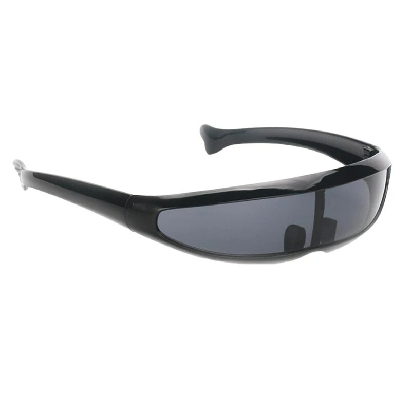 Engraçado plástico cor espelhado viseira óculos, Cyclops Cosplay óculos, única lente