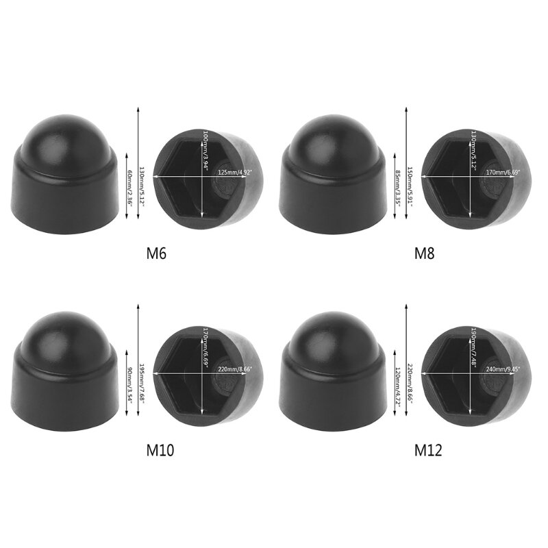 볼트 너트 돔 보호 캡, 노출 육각 플라스틱 커버, M6, M8, M10, M12, 10 개