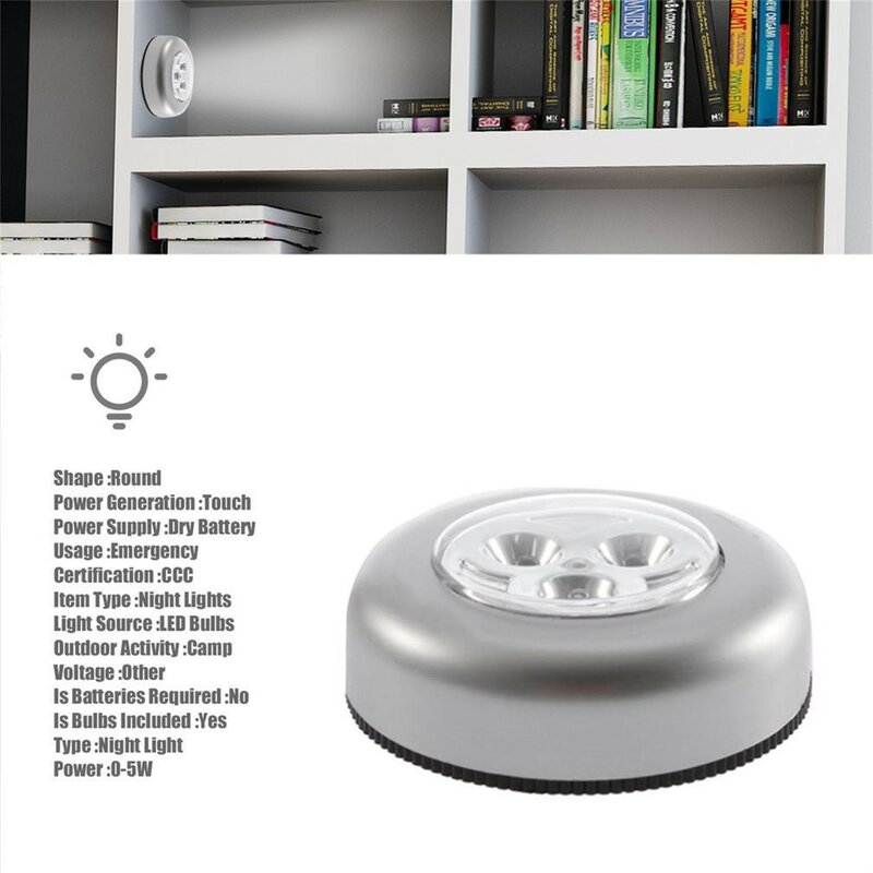 ไร้สายโคมไฟข้างเตียง3โคมไฟเพดาน LED Wall Light แบตเตอรี่ Sensor โคมไฟกลางคืนสำหรับ Home ตู้เสื้อผ้า