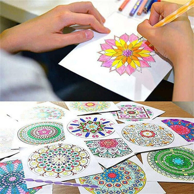 16 sztuk Mandala rozsianych narzędzia malowanie szablony DIY kamień tłoczenie Starter rysunek rysiki do pisania Art Kit