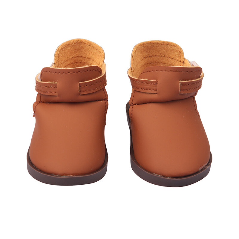 Zapatos de gancho y bucle de cuero personalizados para muñecas recién nacidas, de 7cm, 5 estilos, zapatos de 43cm, adecuados para muñecas americanas BJD 1/3 de 18 pulgadas, juguete