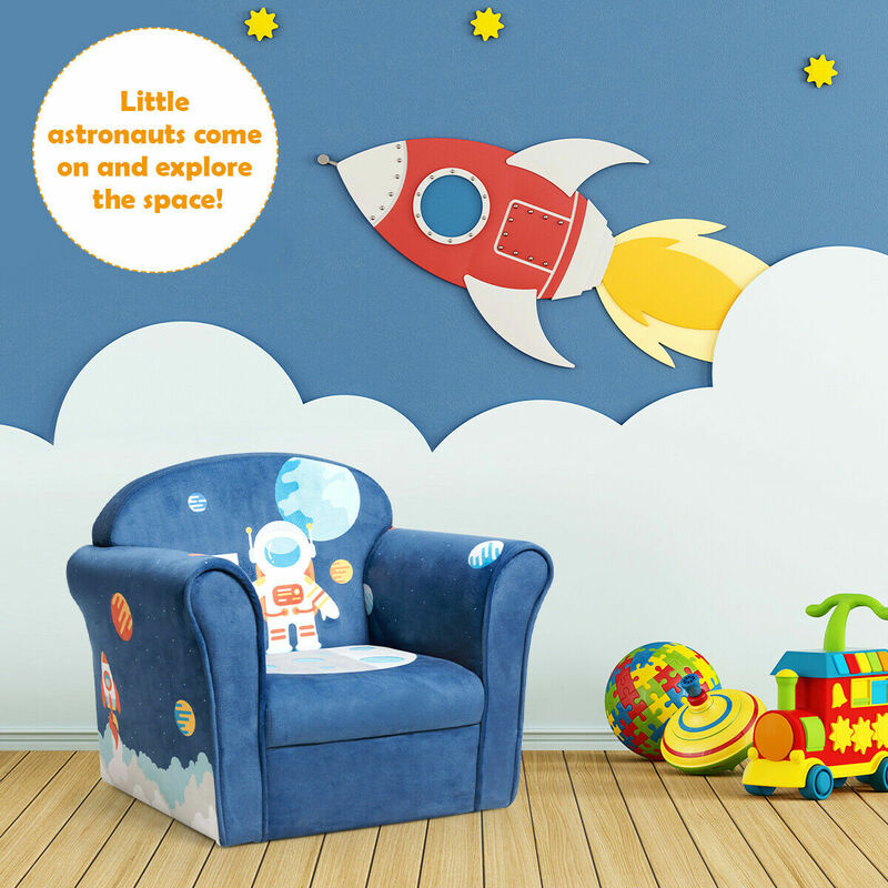 Crianças astronauta sofá crianças braço sofá cadeira estofada criança móveis hw65434