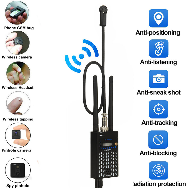 Kamera detektor GPS Anti Candid, profesional, pelacak sinyal RF, perangkat pendengaran GSM, kamera mata-mata, pemindai Bug