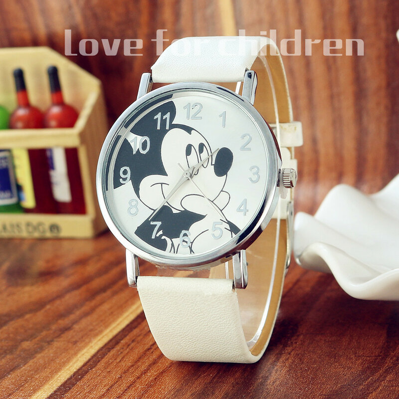 Relojes para niños y niñas de Mickey, gran oferta, regalo a la moda, vestido de cristal, relojes de pulsera de cuarzo para niños, reloj para niños