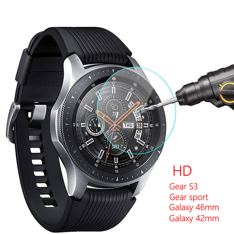 Protetor de Tela para Samsung Galaxy Watch, Tampa de Vidro Temperado, Gear S3 Frontier, Classic Gear, Acessórios Esportivos, 46mm, 42mm