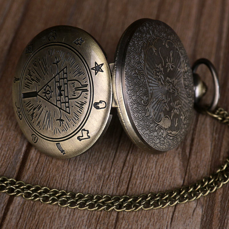 Bill Cipher-reloj de bolsillo de cuarzo para hombres y mujeres, collar con cadena, relojes Fob para niños, regalo para niños, recién llegado